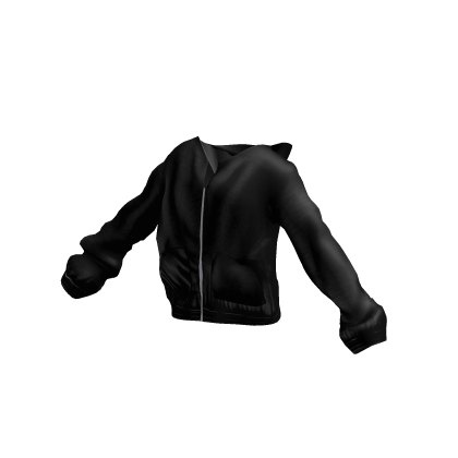 Oversized Baggy Fit Zip-Up Jacket in Black