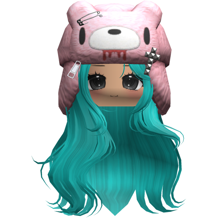 Fuzzy Bear Ushanka Flowy Long Hair (Aqua Teal)