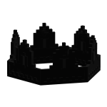 Pure Black Animated Glitch 8-Bit Crown