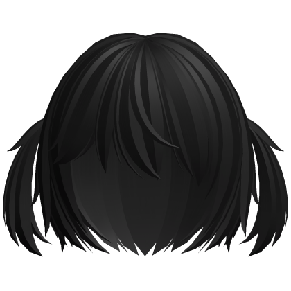 ♡ kawaii short black cat hair w pigtails