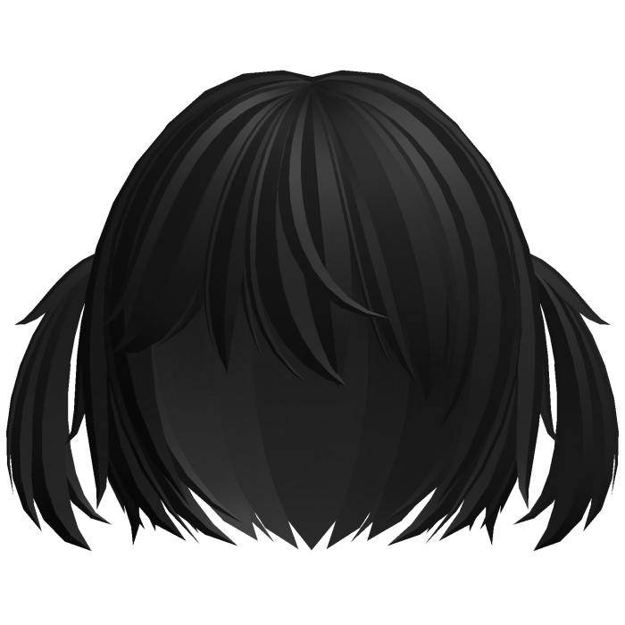 ♡ kawaii short black cat hair w pigtails