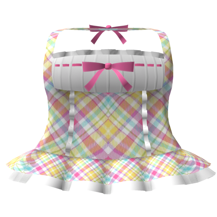 cute decora colourful plaid halter bow doll dress
