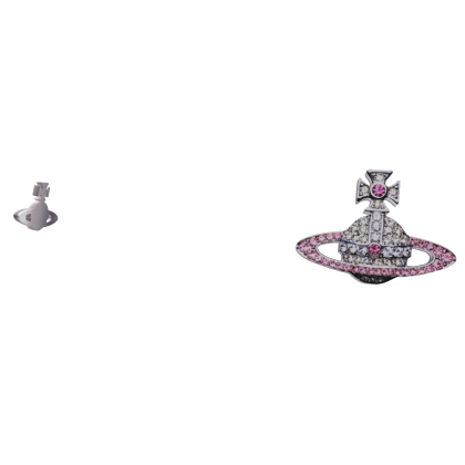 𝓢 | Vivienne Westwood Pink Silver VVS Earrings - Roblox