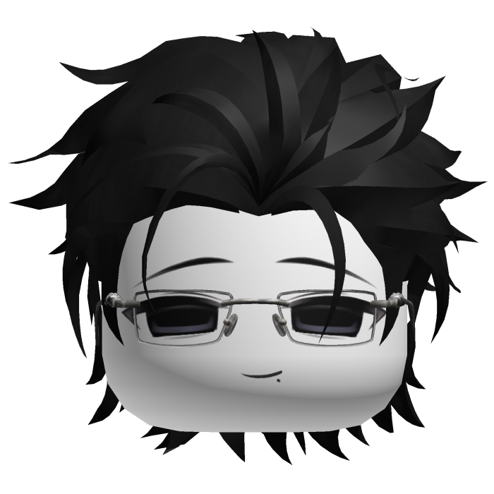 Elegant Mafia Black Slick Back Hair Boy w/ Glasses