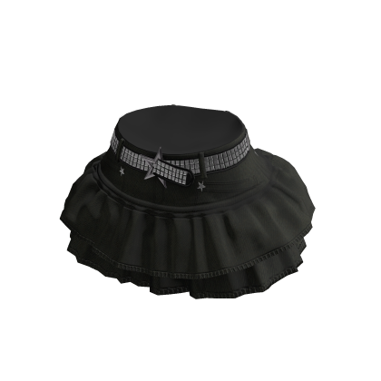 Dark Green Denim Ruffle Skirt w Studded Belt