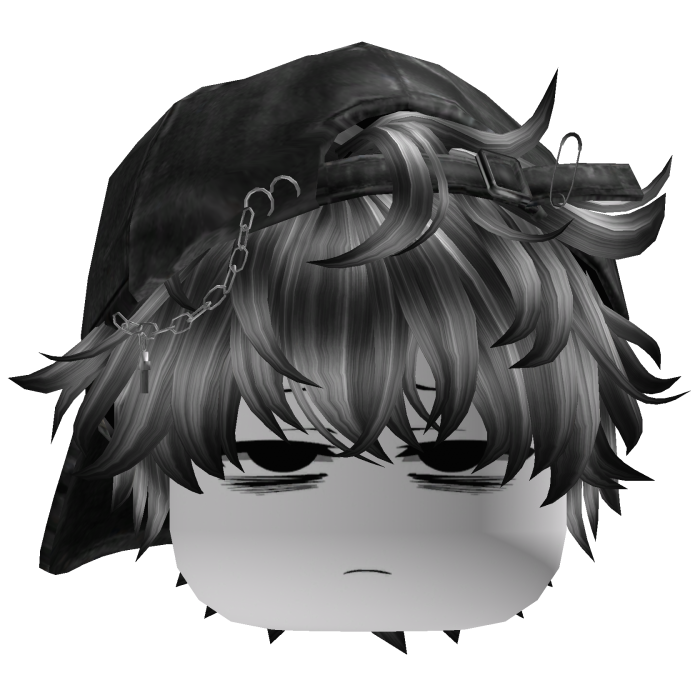 White Black Messy Anime Boy Hair Fluffy Y2K Hat