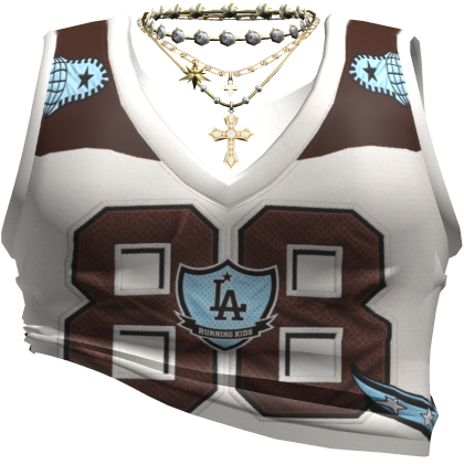 Baddie Jersey Top with Cross Necklace Bundi 3.0