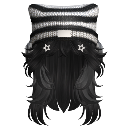 Wolfcut w/ Kitten beanie & Headphones in Black Roblox item