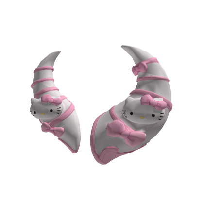 Kawaii Kitty Bow Horns ♡ Pink White Roblox item