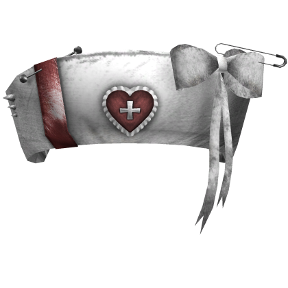 White Nurse Pierced Grunge Hat With Bow Roblox item