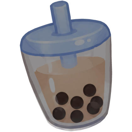 ♡ ┊boba sipping panda milk tea drink (blue) .ᐟ
