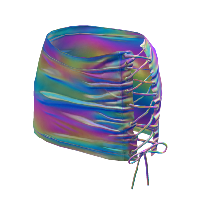 Rainbow Baddie Skirt / holographic