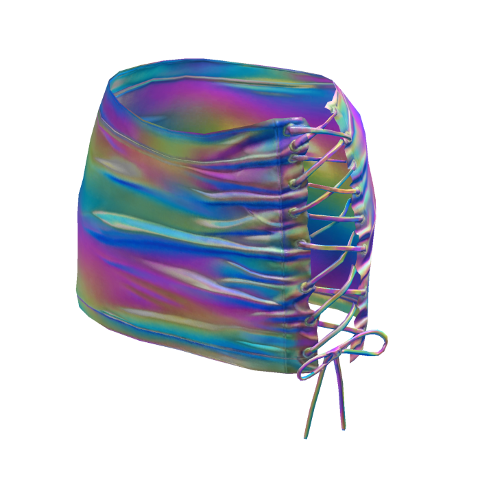 Rainbow Baddie Skirt / holographic