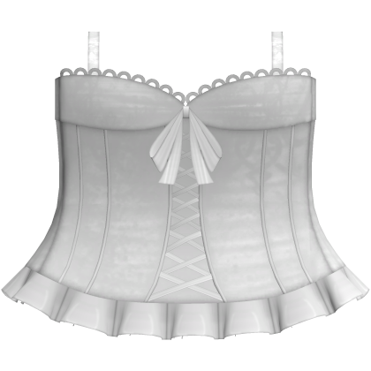 ♱ gothic laced dress with bow in white Roblox item
