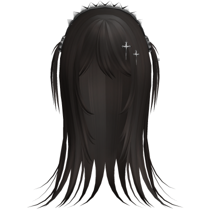 Vampire Goth Wispy Long Hair Dark Brown  Roblox item
