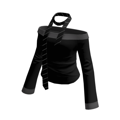 Off Shoulder Tie Top (Black)