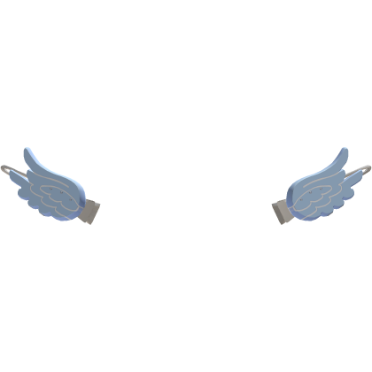 Blue Angel Wings Hair Clips