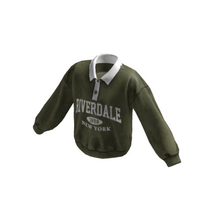 Y2K Vintage Baggy Polo Sweater (Green)