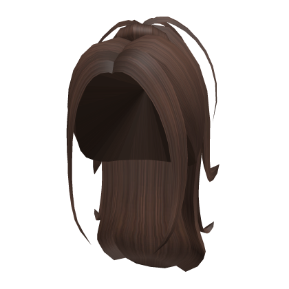 Aesthetic Long Y2k Messy Ponytail (Brown)