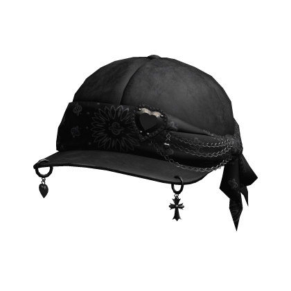 Black Y2k Heart Chain Cap Roblox item