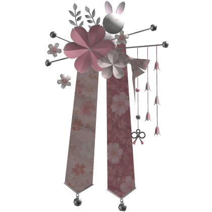 Pink & Silver Sakura Japanese Flower Hairclip