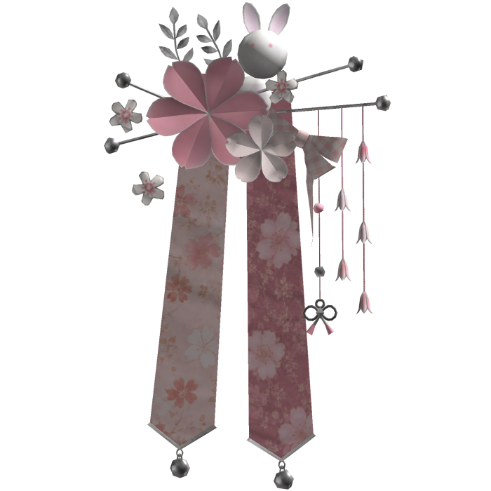 Pink & Silver Sakura Japanese Flower Hairclip