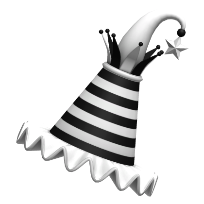 Black & White Stripe Jester Clown Emo Party Hat Roblox item