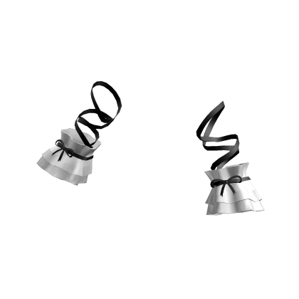 Black arm ribbons white ruffle cuffs with bow | Roblox Item - Rolimon's