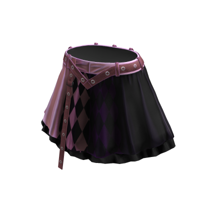 Belted Mini Skirt with Diamond Panel (Pink)
