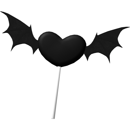 ,, 🖤. black heart bat wing lollipop
