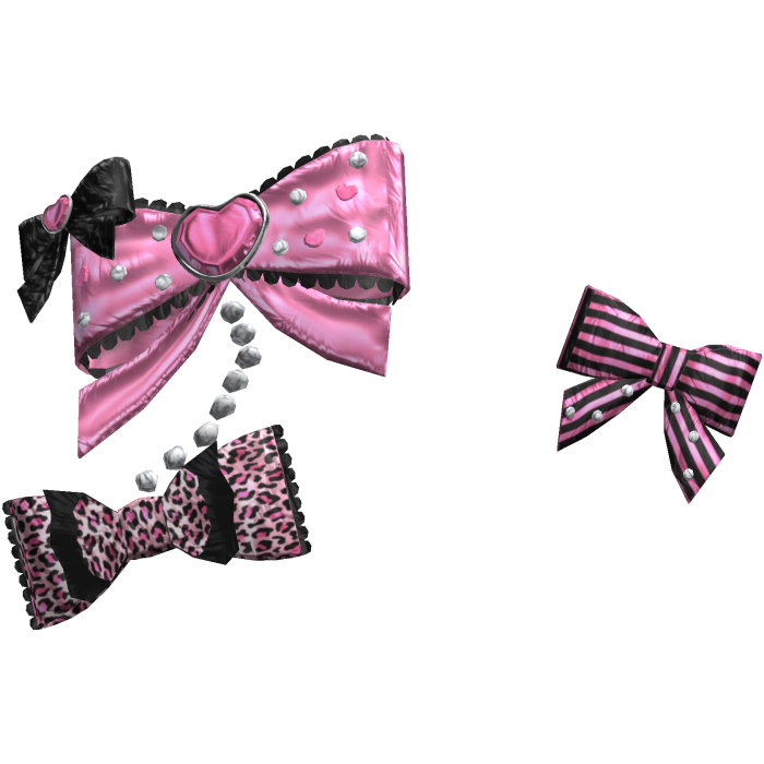 Cute Decora Gyaru Charm Pearl Bows (Pink)