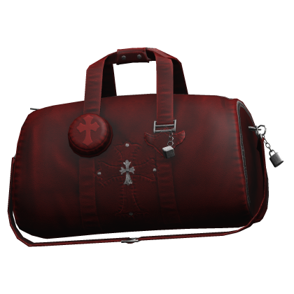 Red Luxury Leather Chrome Handheld Bag