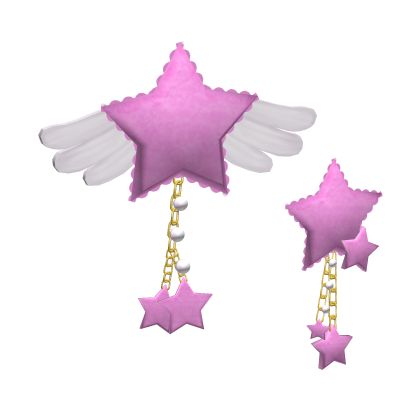 -',ৎ Angelic Star Wings Hairclip Pink/Purple Roblox item