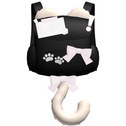 ♡ kawaii black kitty backpack w pastel blonde tail