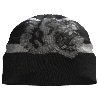 Black Striped Wool Knit Beanie Hat With Tiger Head Roblox item