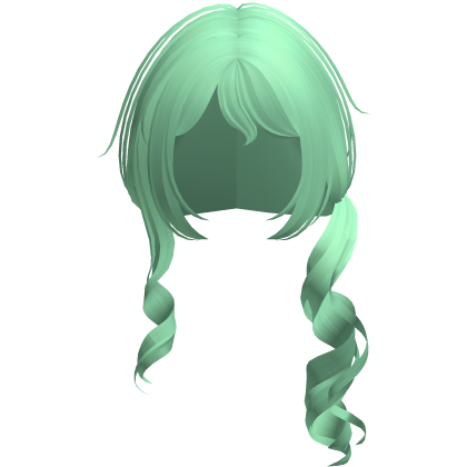 green spiral cutesy shoujo low side ponytail