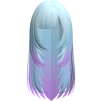 adorable long layered hime bang hair mermaid