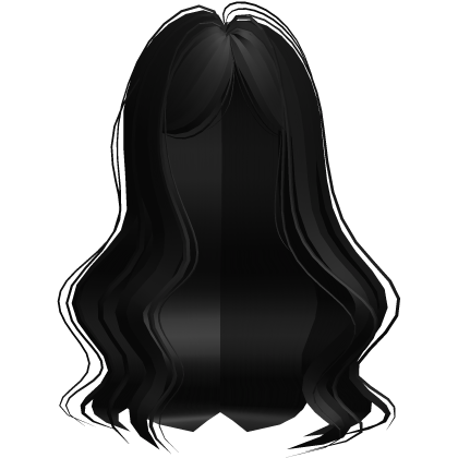 summer long flowy wavy hair in black Roblox item