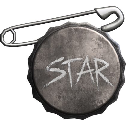 grunge wasted star bottle cap safety pin badge