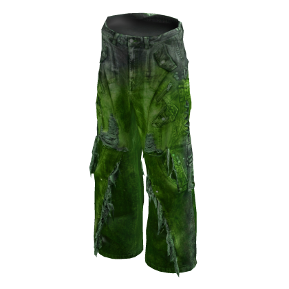 [LIMITED] Cyber Acid Grunge Baggys (Green)