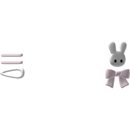♡ ꒱ cute kawaii bunny with pink bow and clips