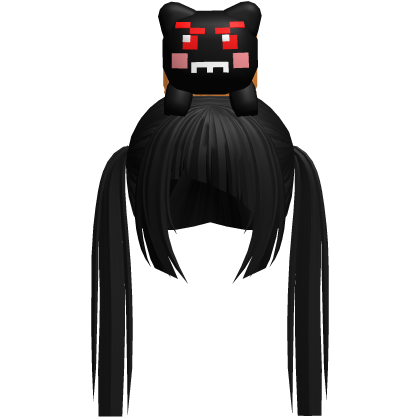 Evil Tac Nayn Plush Black Pigtails Hair