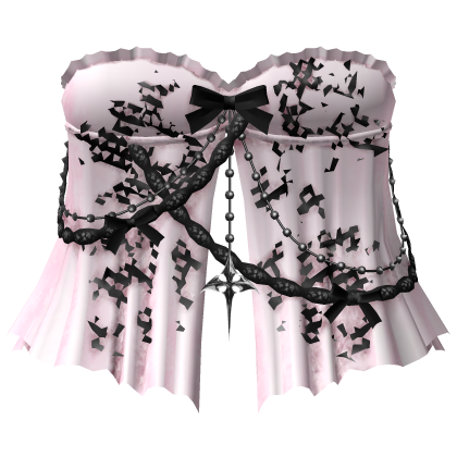 gothic split ruffle evade dress 3.0 pink and black