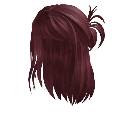 trendy y2k tied up bun hair in fiery red  Roblox item