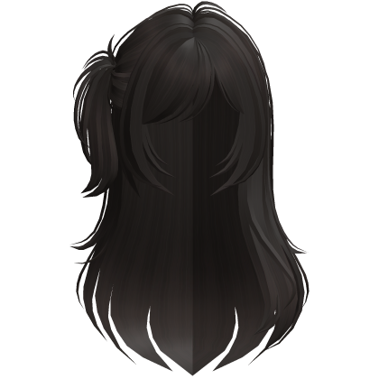 sweet shoujo girl side ponytail hair dark brown Roblox item