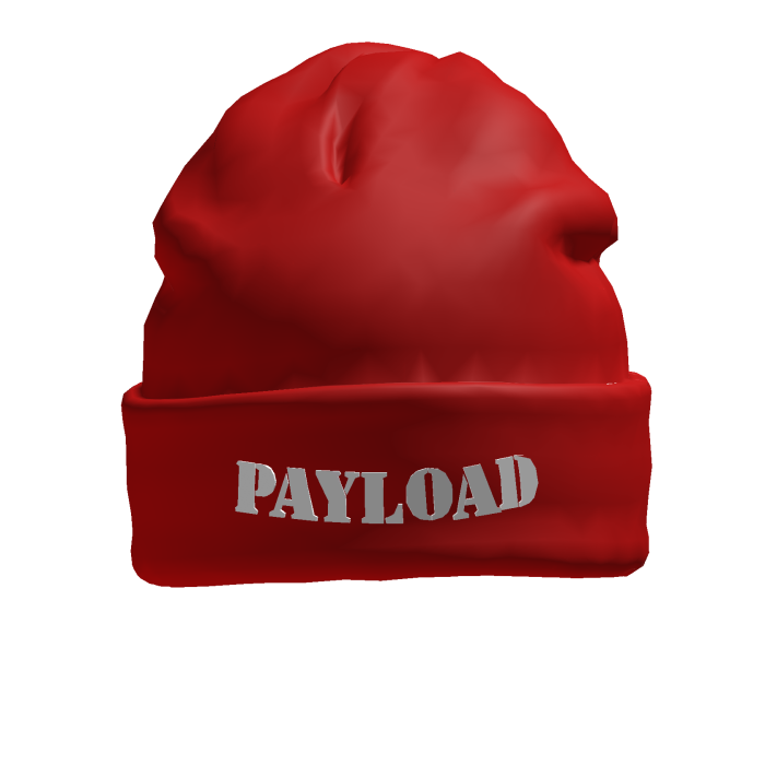red worn PAYLOAD beanie