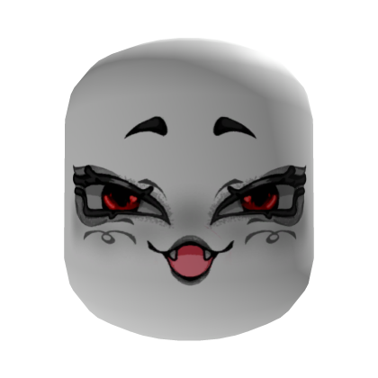Kawaii smile makeup face (1.0 Black/Red) Roblox item