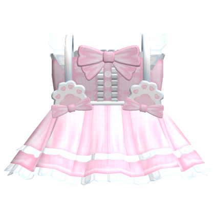 Kawaii Ruffled Kitty Paw Dress in Pink