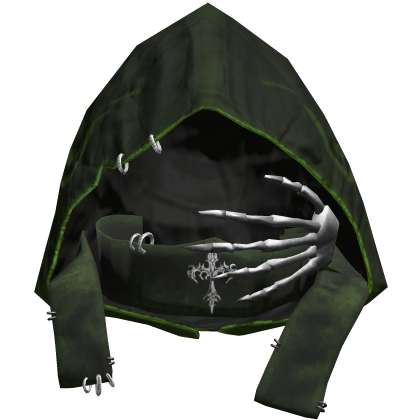 Green Emo Skeleton Cross Grunge Gothic Hood