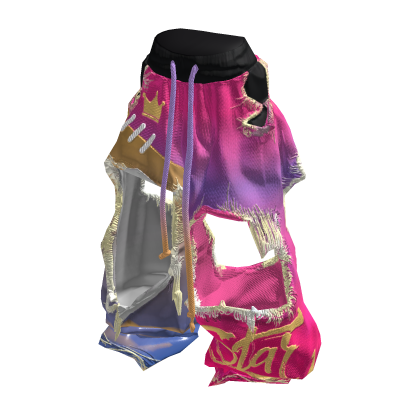Heavily Ripped Purple Pink Jeans thumbnail